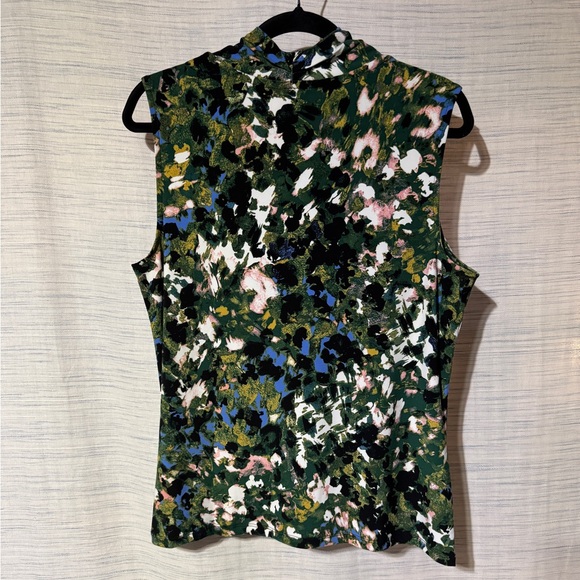 Anne Klein Green and Blue Sleeveless Blouse - Picture 4 of 5